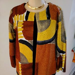 Chico's Travelers Brown Mix Jacket size 1